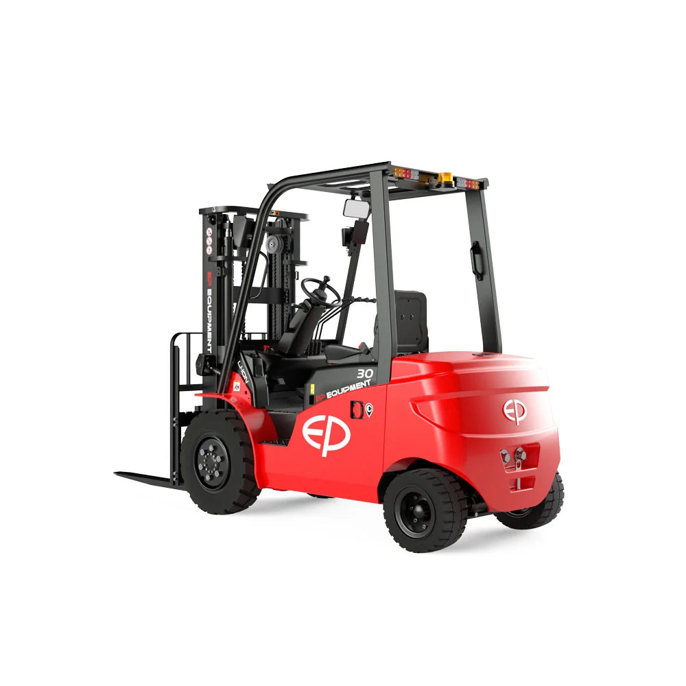 f EP Equipment forklifts and pallet trucks in industrial and warehouse settings