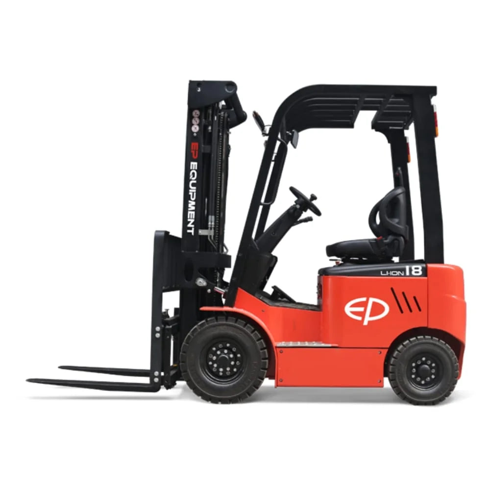 f EP Equipment forklifts and pallet trucks in industrial and warehouse settings