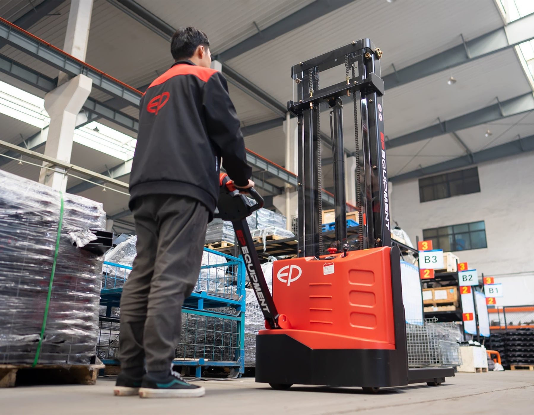 Red EP truck forklift