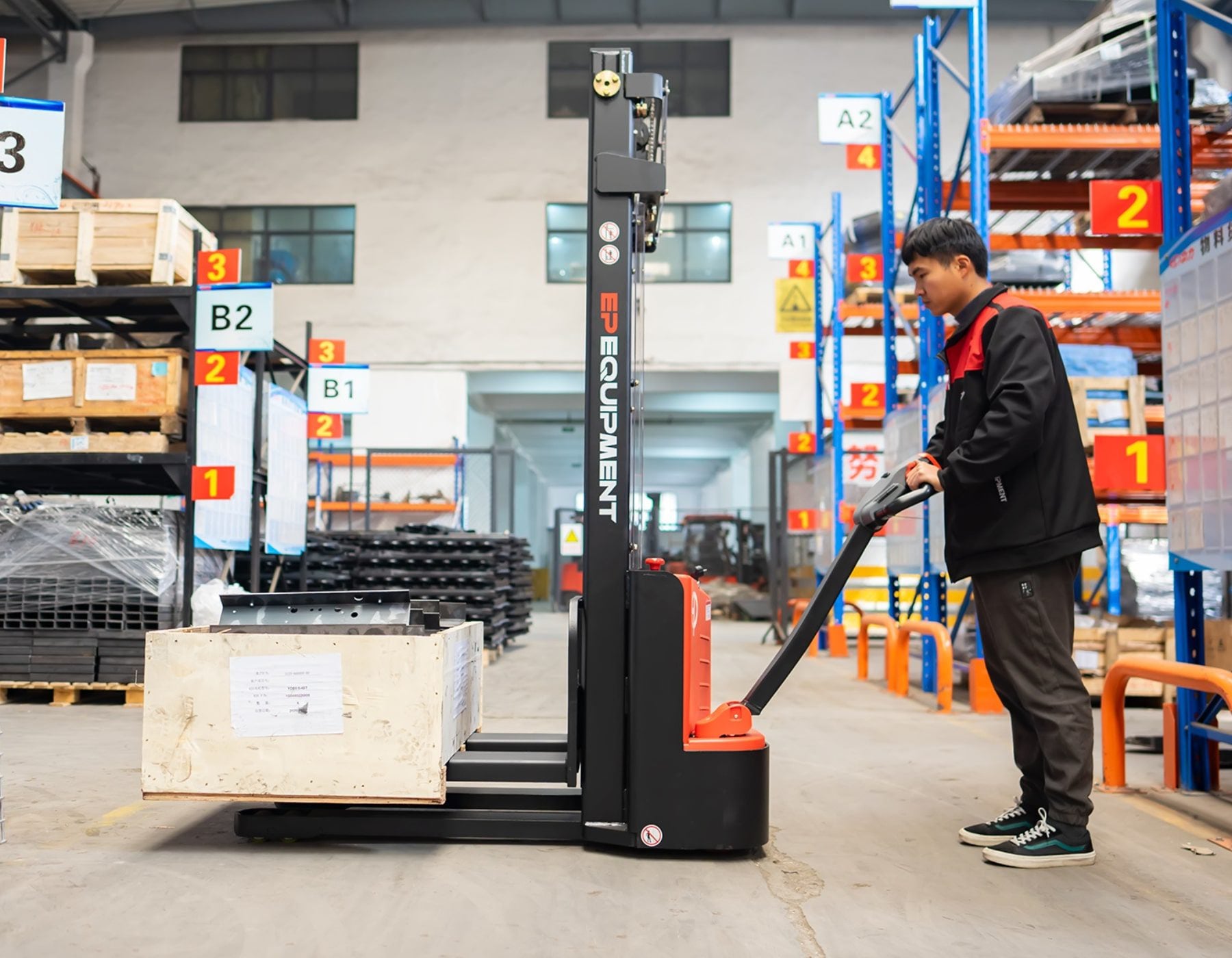 Red EP truck forklift