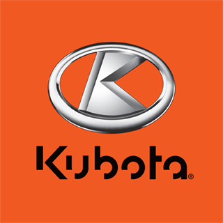 Kubota logo on an orange background